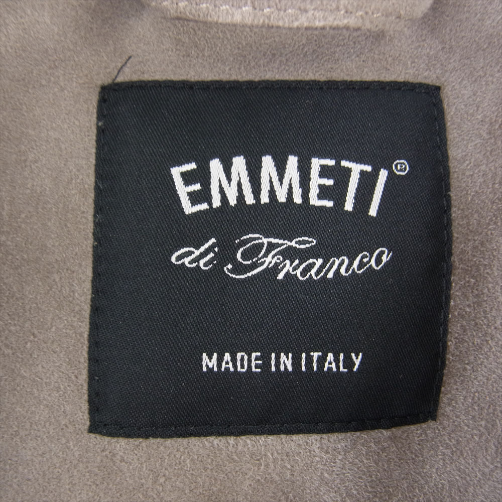 エンメティ JURI ユリ ゴートスエードレザー シングルライダース ジャケット グレー系 48【中古】