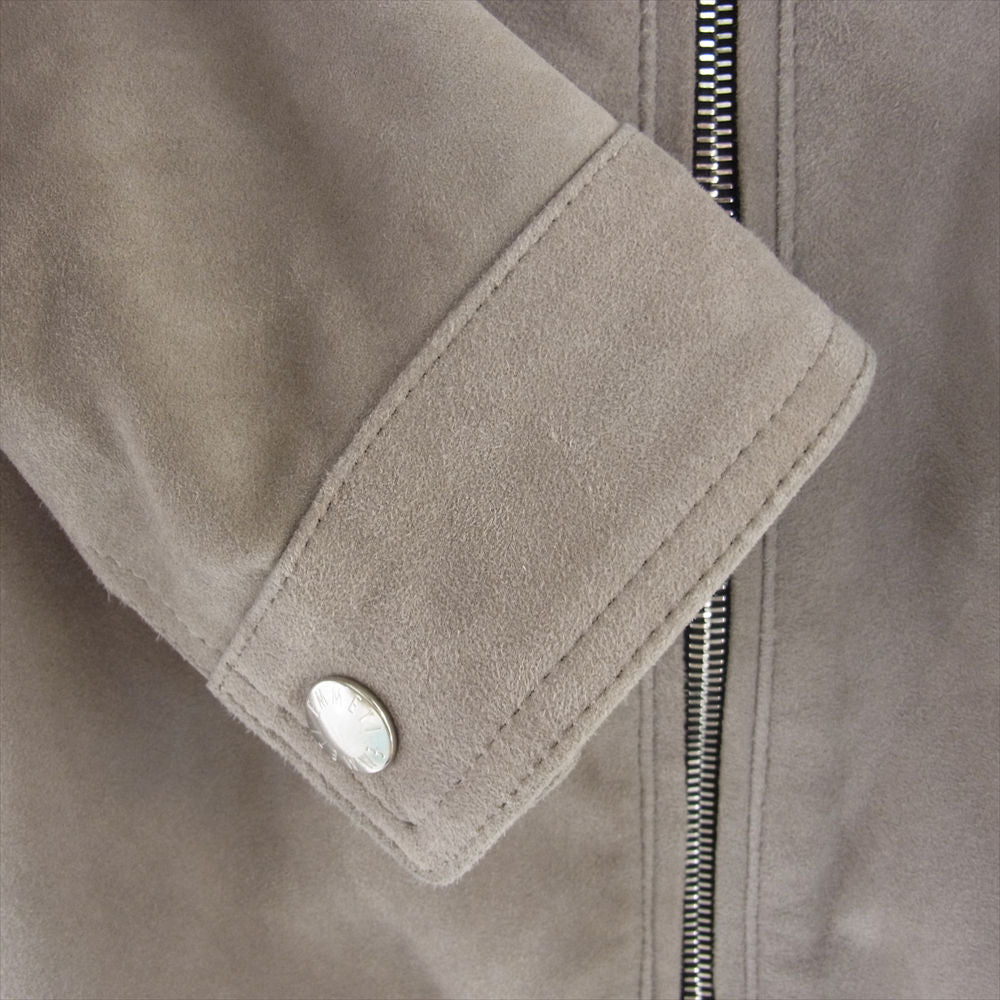 エンメティ JURI ユリ ゴートスエードレザー シングルライダース ジャケット グレー系 48【中古】