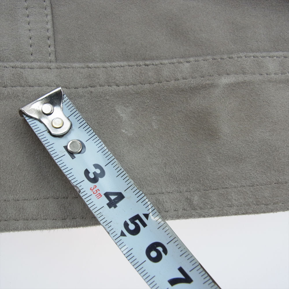 エンメティ JURI ユリ ゴートスエードレザー シングルライダース ジャケット グレー系 48【中古】