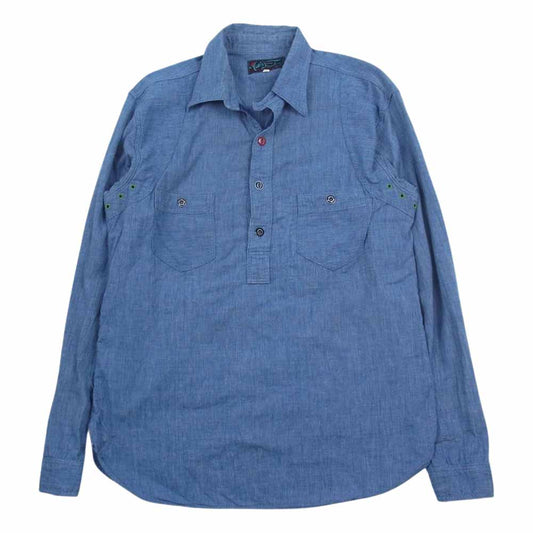 MR.FREEDOM ミスターフリーダム × シュガーケーン 3oz CHAMBRAY SECOYA SHIRT シャンブレー プルオーバー シャツ インディゴブルー系 M【中古】