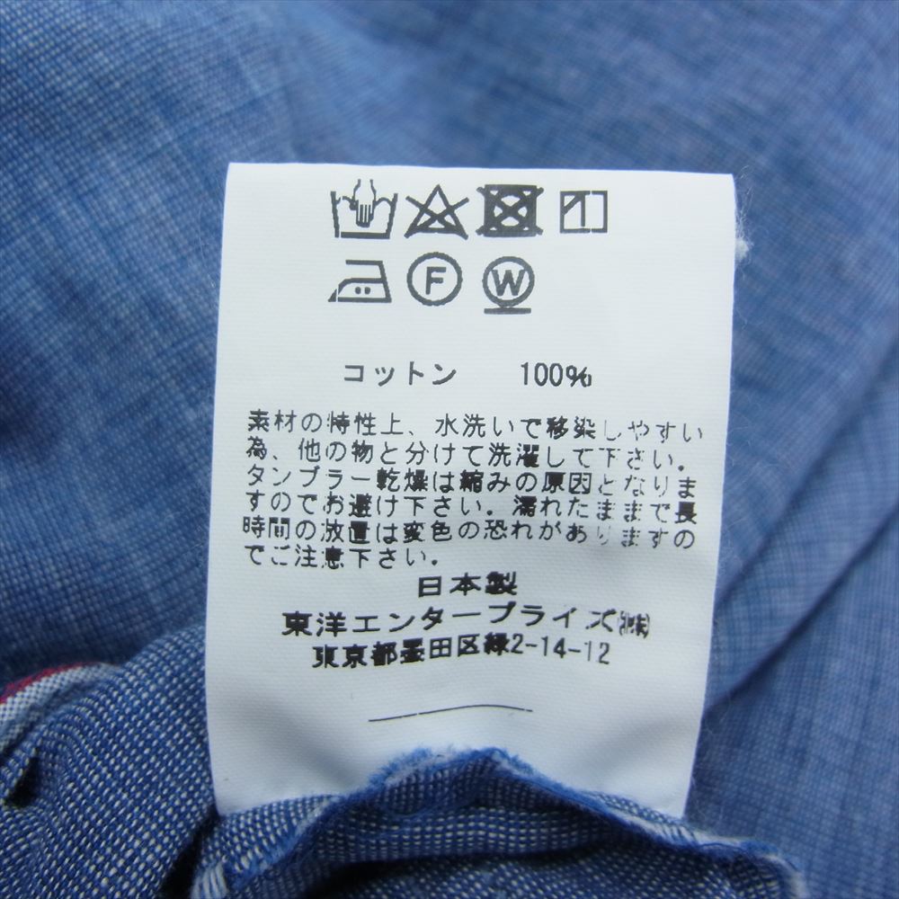 MR.FREEDOM ミスターフリーダム × シュガーケーン 3oz CHAMBRAY SECOYA SHIRT シャンブレー プルオーバー シャツ インディゴブルー系 M【中古】