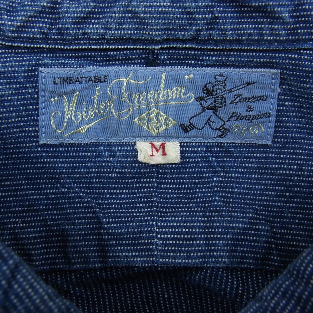 MR.FREEDOM ミスターフリーダム NDIGO STRIPE CHEMISE インディゴストライプ プルオーバー シャツ インディゴブルー系 M【中古】