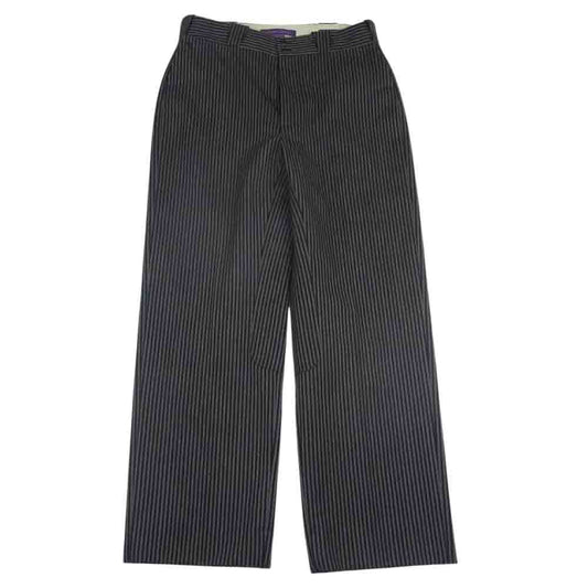 RALPH LAUREN ラルフローレン Purple Label パープルレーベル 50th anniversary ストライプ トラウザー パンツ ブラック系【美品】【中古】