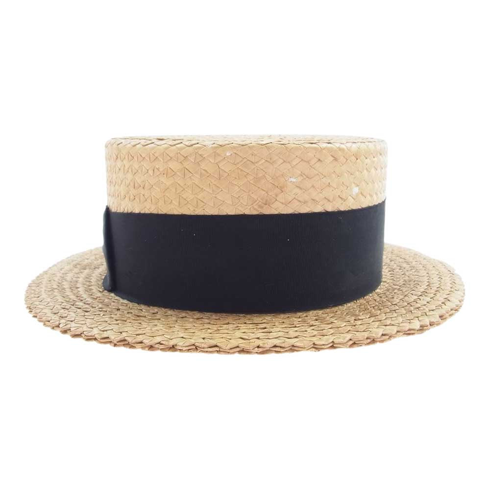 ステットソン ストローブレード カンカン帽 帽子 ハット ライトブラウン系 7 1/4【中古】