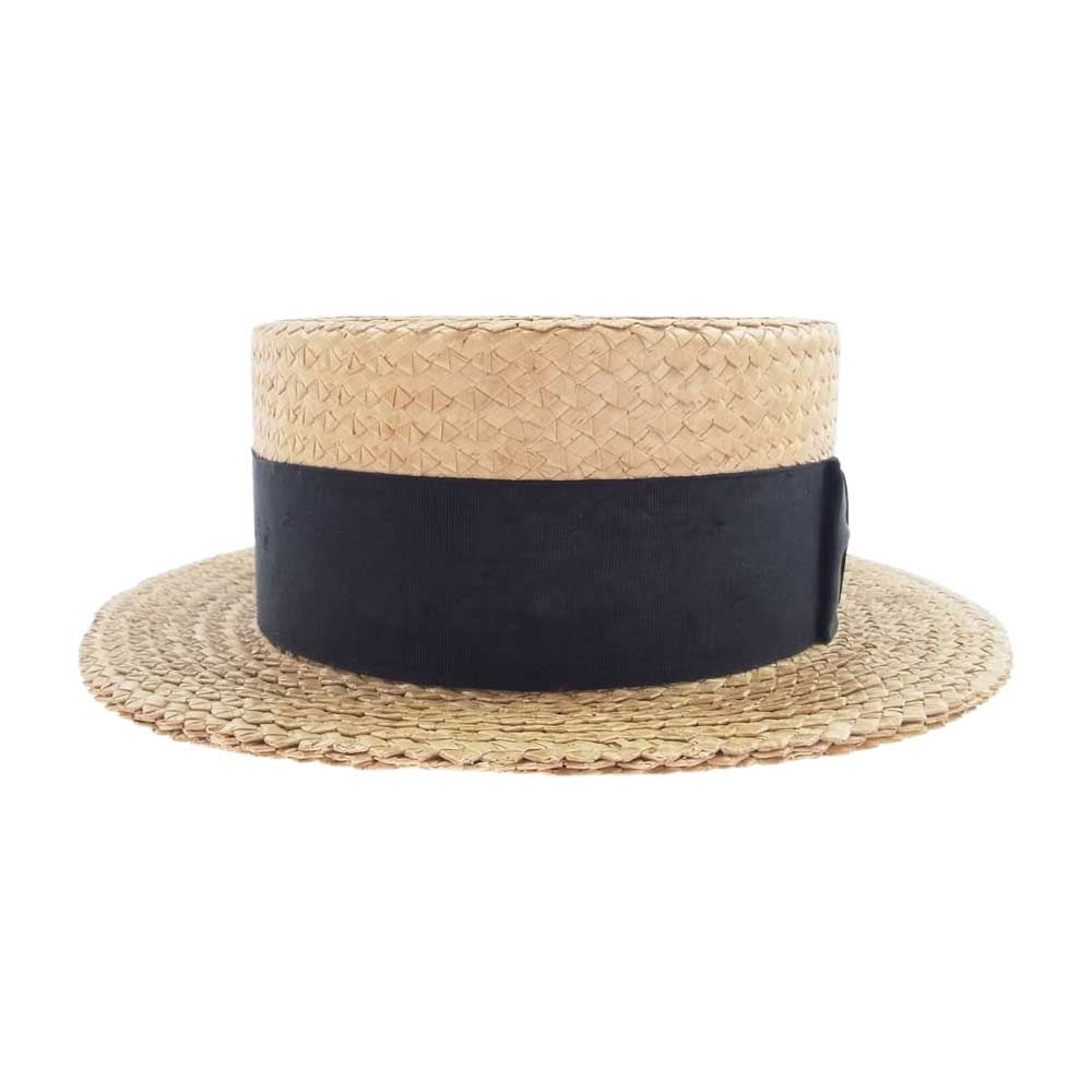ステットソン ストローブレード カンカン帽 帽子 ハット ライトブラウン系 7 1/4【中古】