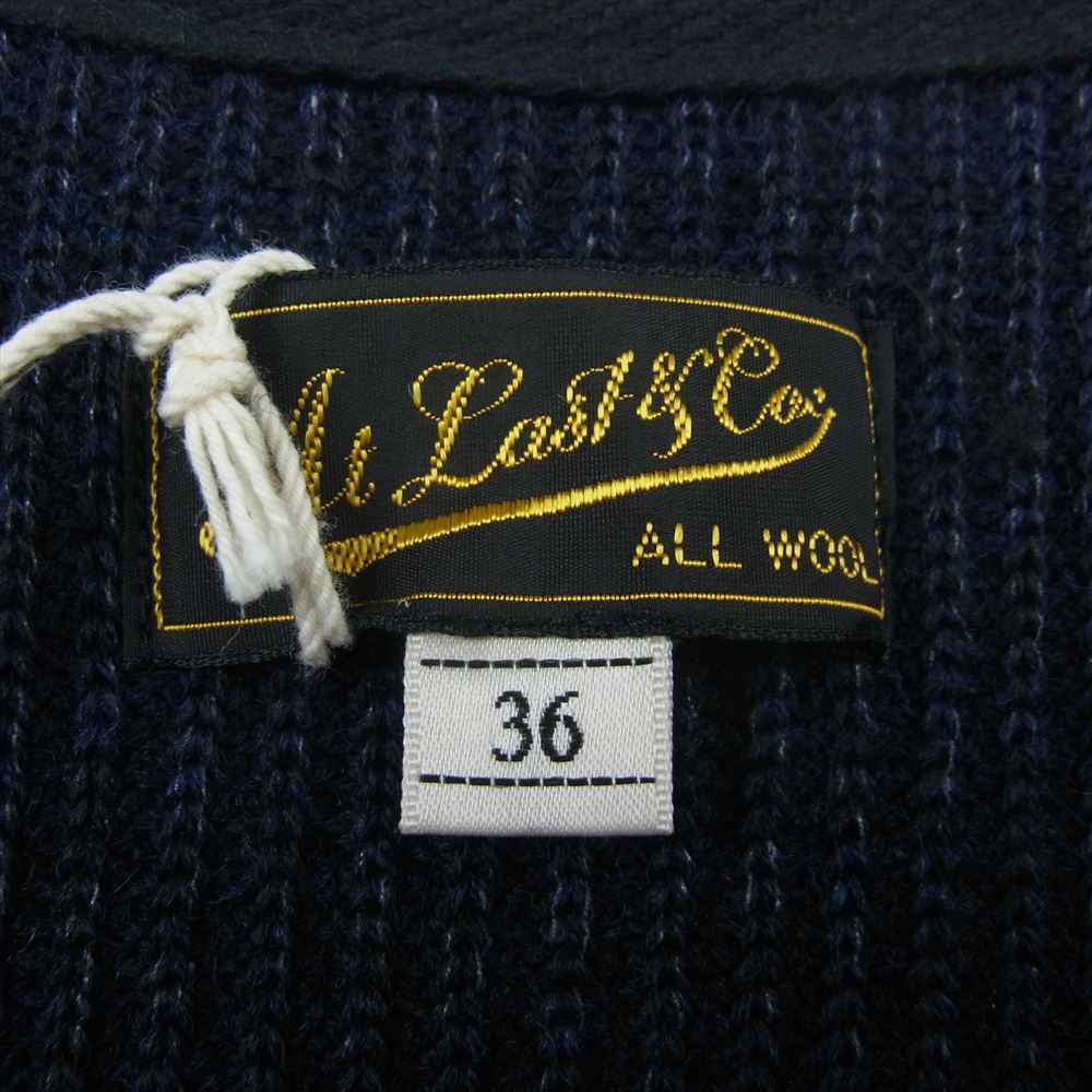 AT LAST アットラスト INDIGO SWEATER VEST インディゴ セーター ニット ベスト ネイビー系 36【中古】