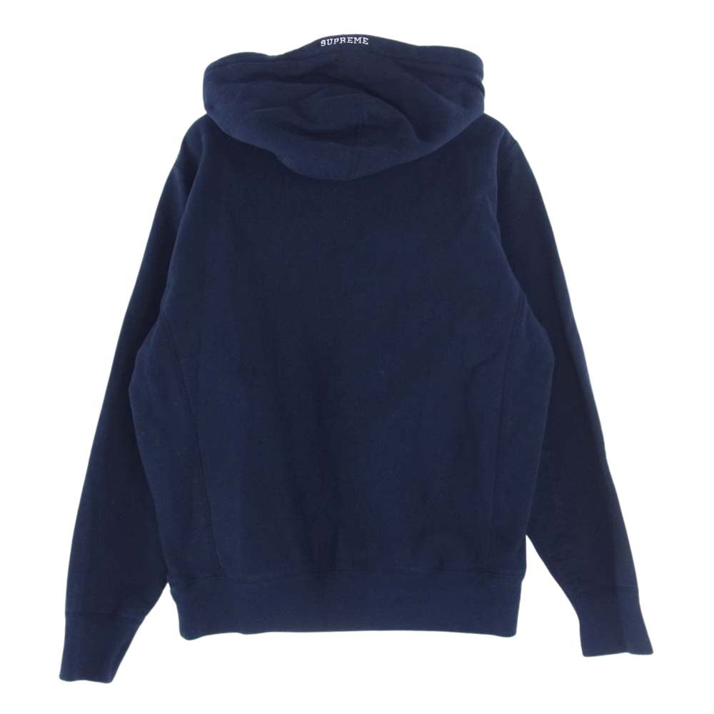 Supreme シュプリーム 19AW S LOGO HOODED SWEATSHIRT S ロゴ プルオーバー スウェット パーカー ネイビー系 S【中古】