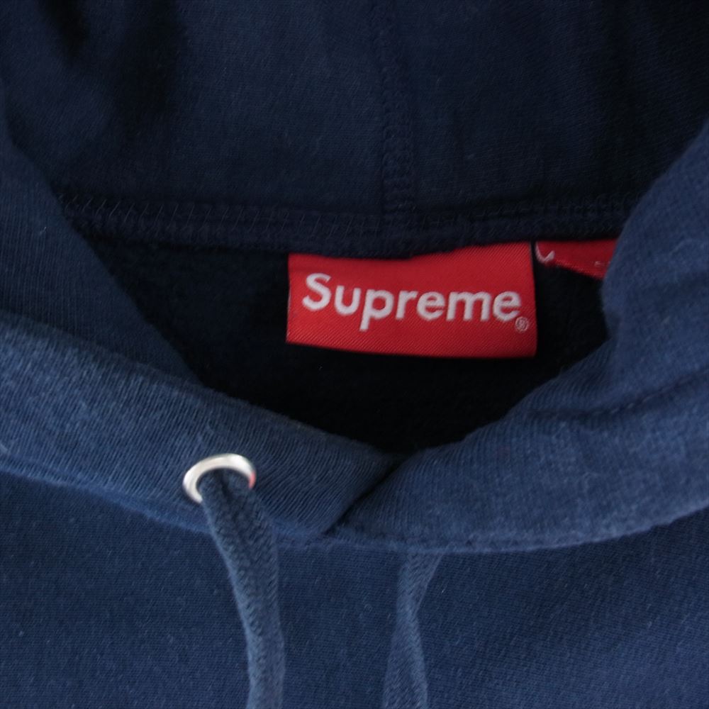 Supreme シュプリーム 19AW S LOGO HOODED SWEATSHIRT S ロゴ プルオーバー スウェット パーカー ネイビー系 S【中古】