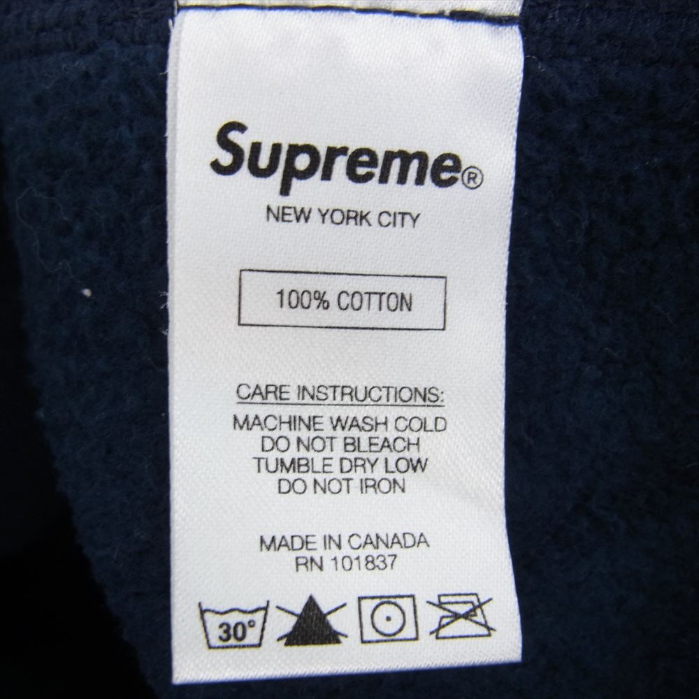 Supreme シュプリーム 19AW S LOGO HOODED SWEATSHIRT S ロゴ プルオーバー スウェット パーカー ネイビー系 S【中古】