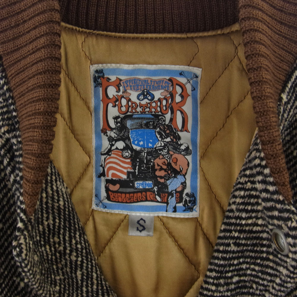 BOOTLEGGERS REUNION ブートレガーズ リユニオン スピードスター ジャケット ツイード レザー 切替 スタジャン スタジアム ジャケット ブラウン系 S【中古】