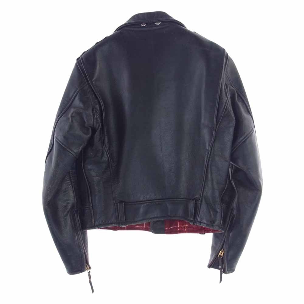 The REAL McCOY'S ザリアルマッコイズ × HARLEY-DAVIDSON ハーレーダビッドソン レザー ダブル ライダース ジャケット ブラック系 36【中古】