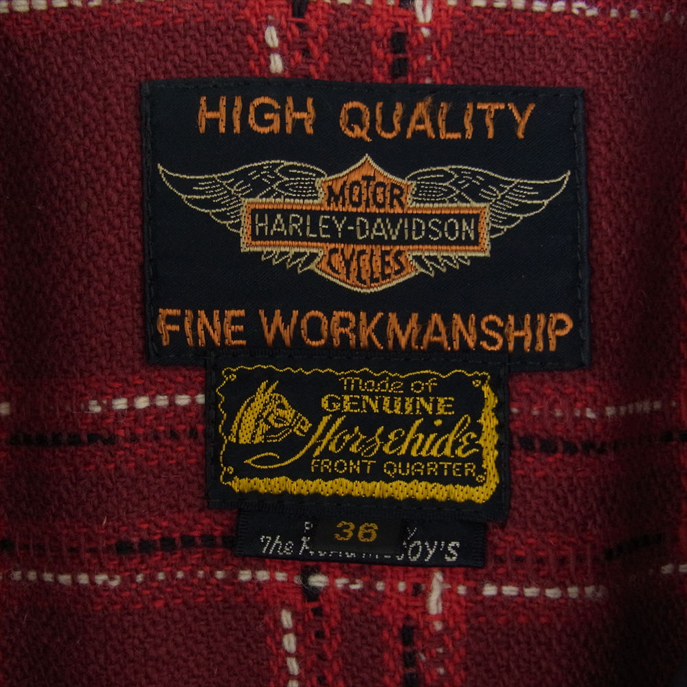 The REAL McCOY'S ザリアルマッコイズ × HARLEY-DAVIDSON ハーレーダビッドソン レザー ダブル ライダース ジャケット ブラック系 36【中古】