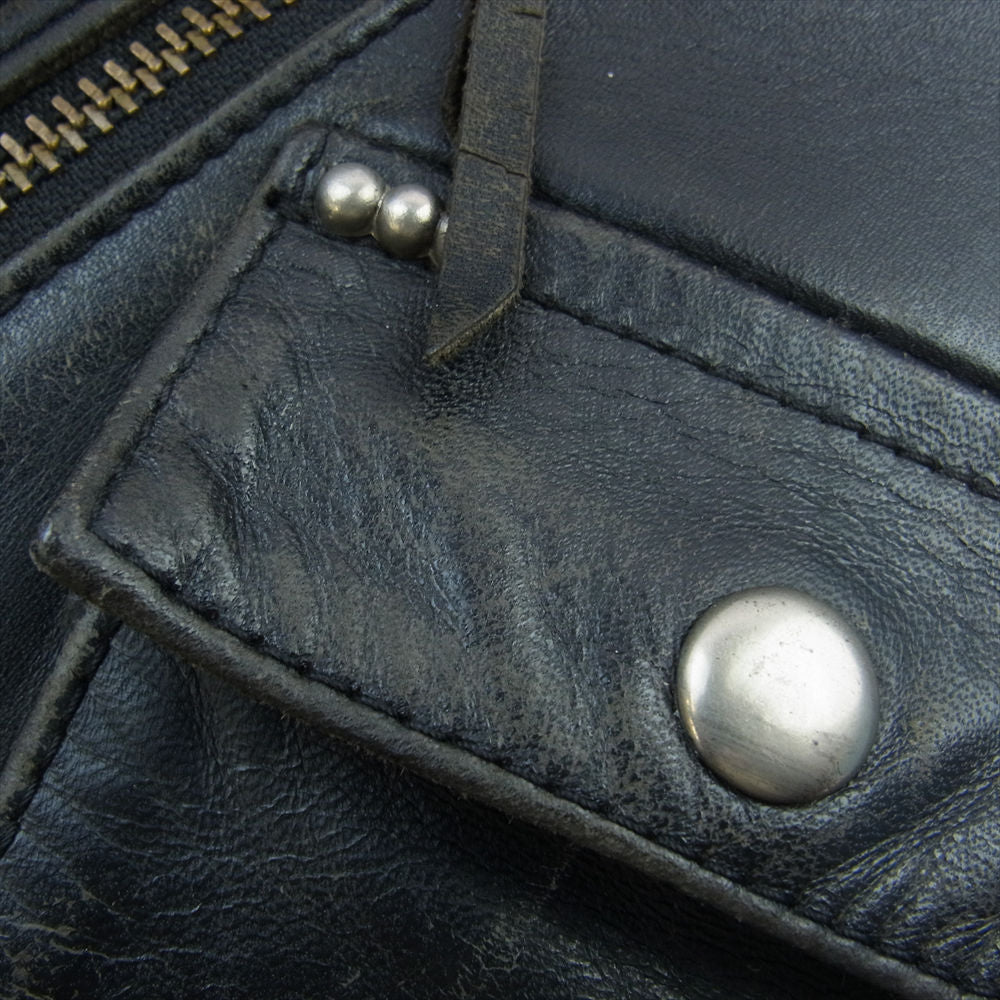 The REAL McCOY'S ザリアルマッコイズ × HARLEY-DAVIDSON ハーレーダビッドソン レザー ダブル ライダース ジャケット ブラック系 36【中古】