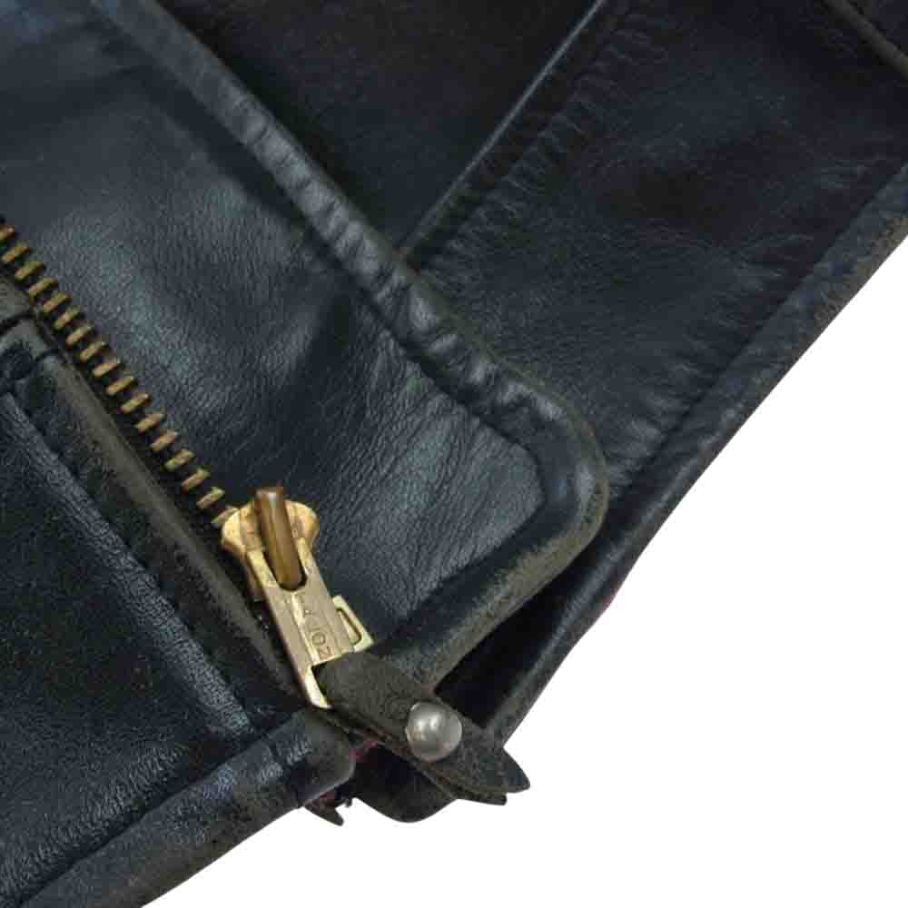 The REAL McCOY'S ザリアルマッコイズ × HARLEY-DAVIDSON ハーレーダビッドソン レザー ダブル ライダース ジャケット ブラック系 36【中古】