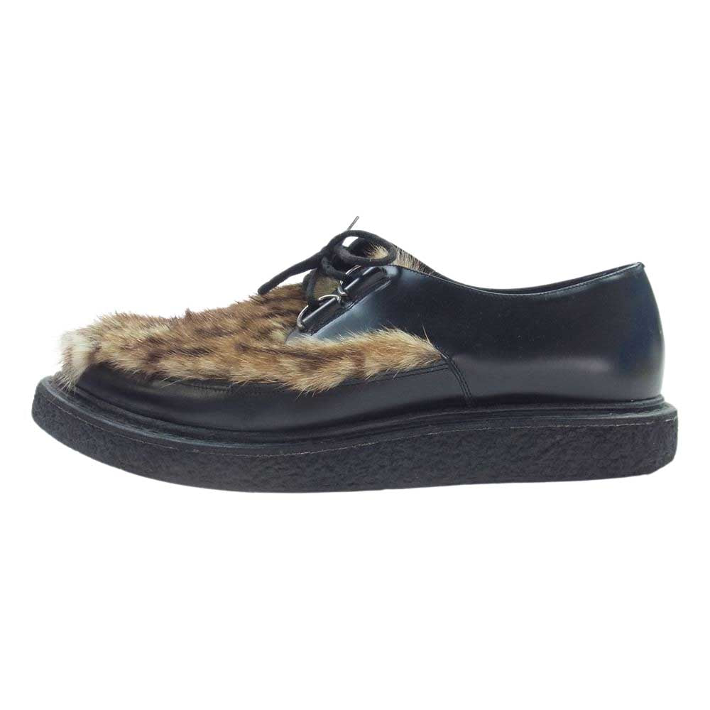 SAINT LAURENT サンローラン 362253 Fur Creepers ファー クリーパー レザーシューズ  ブラック系 42【中古】