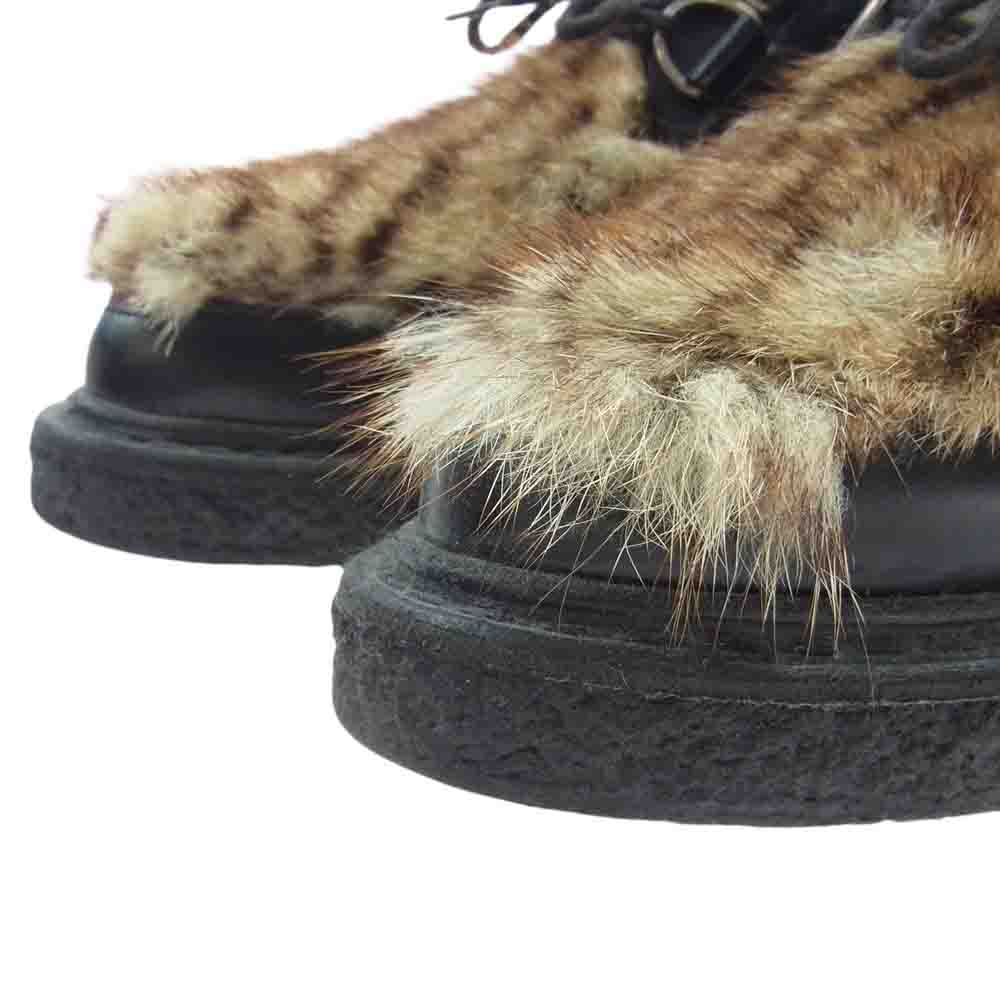SAINT LAURENT サンローラン 362253 Fur Creepers ファー クリーパー レザーシューズ  ブラック系 42【中古】
