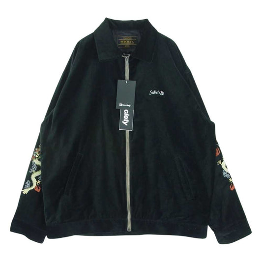 Subciety サブサエティ 108-62700 SOUVENIR JKT ベロア フルジップ スーベニア ジャケット ブラック系 XL【中古】
