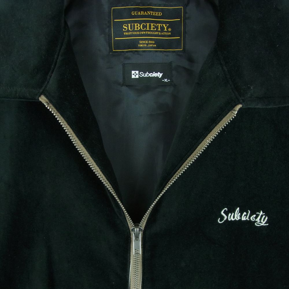 Subciety サブサエティ 108-62700 SOUVENIR JKT ベロア フルジップ スーベニア ジャケット ブラック系 XL【中古】