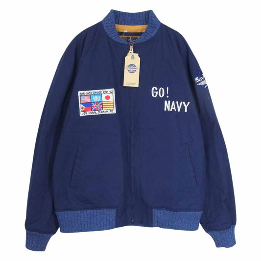 Buzz Rickson's バズリクソンズ BR14821 SNOOPY スヌーピー PEANUTS ツアー ジャケット ネイビー系 42【美品】【中古】