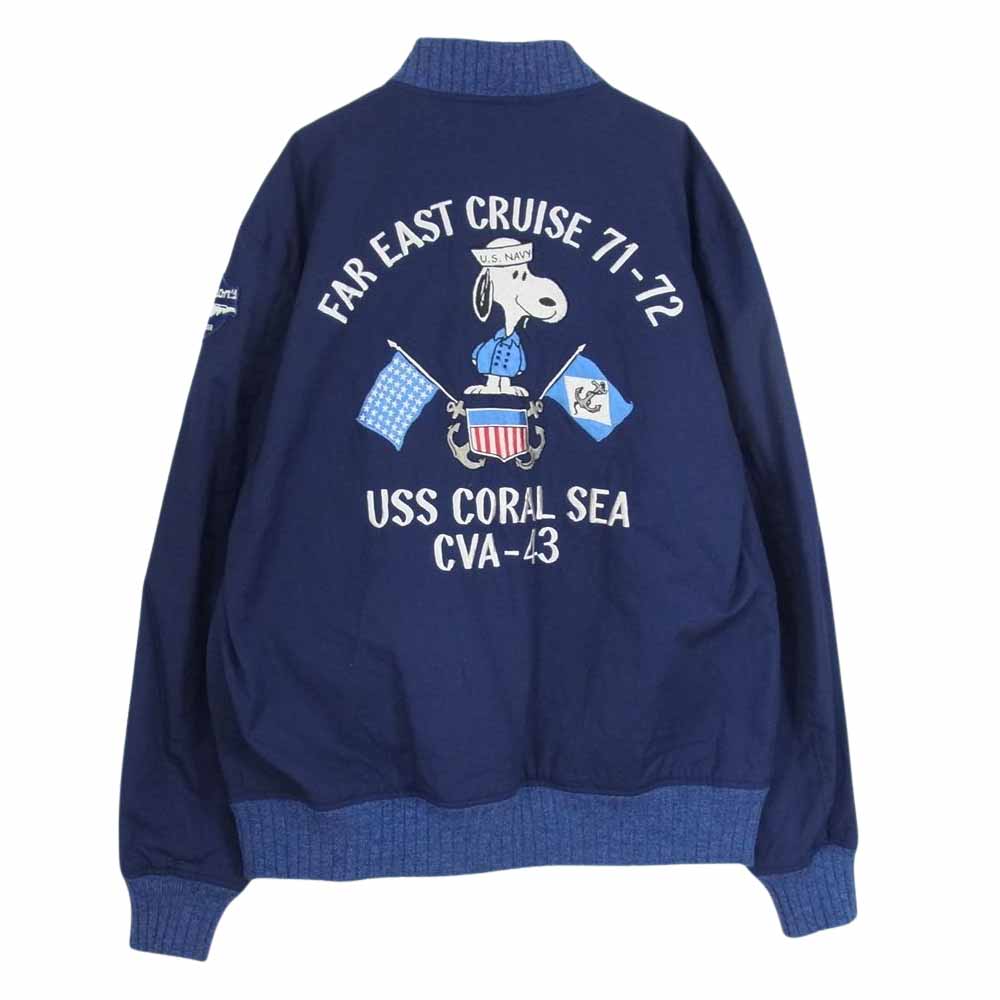 Buzz Rickson's バズリクソンズ BR14821 SNOOPY スヌーピー PEANUTS ツアー ジャケット ネイビー系 42【美品】【中古】