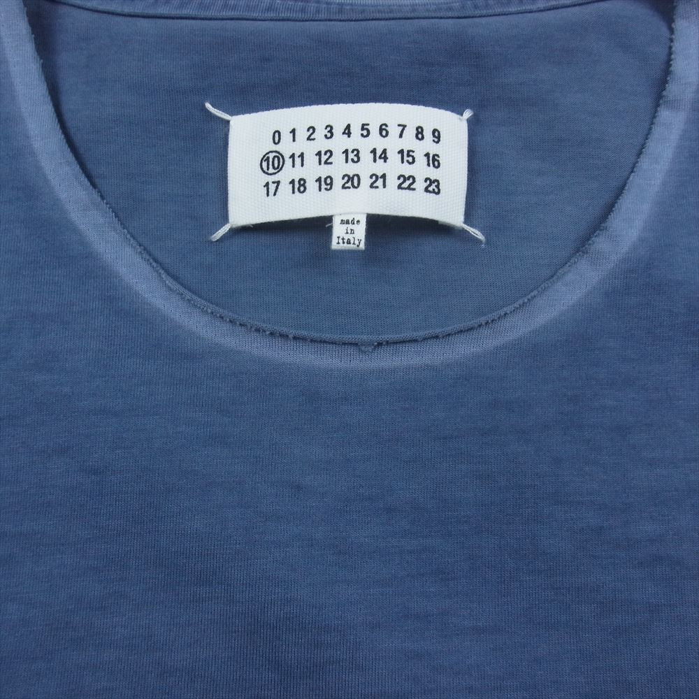 MAISON MARGIELA メゾンマルジェラ 22SS S50GC0668 S23883  10ライン ガーメントダイ オーバーサイズ カットオフ Tシャツ 半袖 ネイビー系 XS【中古】