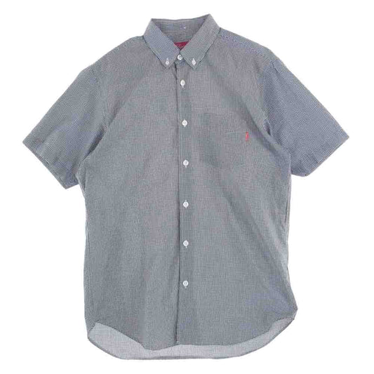 Supreme シュプリーム 14SS Mini Gingham Shirt ミニ ギンガムチェック 半袖 シャツ ブラック系 ホワイト系 S【中古】