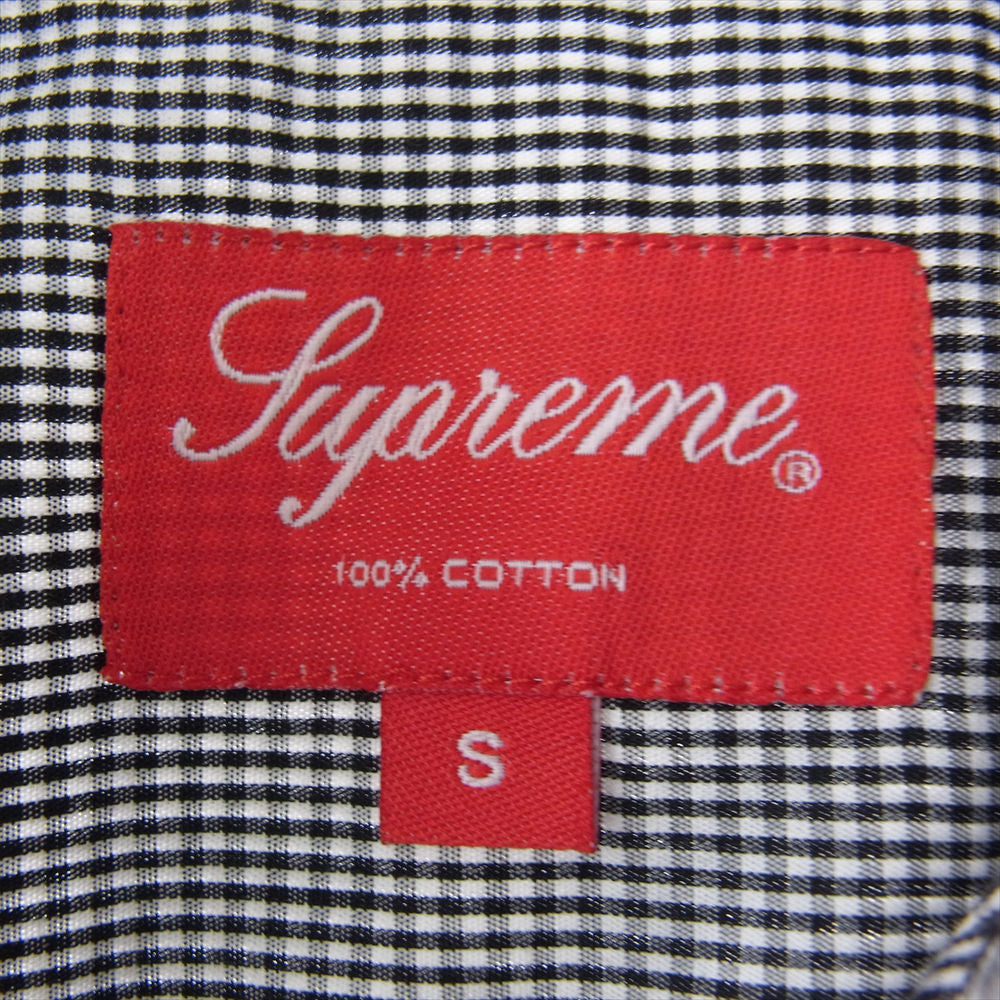 Supreme シュプリーム 14SS Mini Gingham Shirt ミニ ギンガムチェック 半袖 シャツ ブラック系 ホワイト系 S【中古】