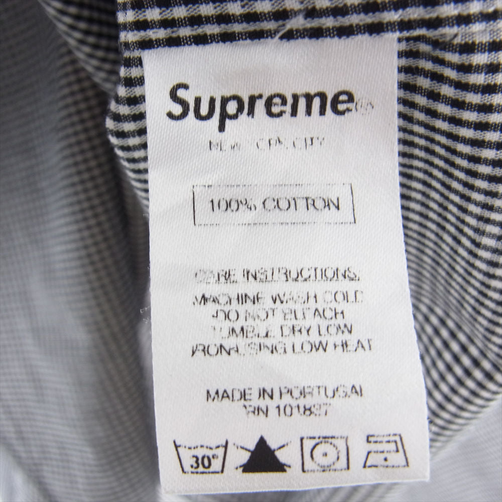 Supreme シュプリーム 14SS Mini Gingham Shirt ミニ ギンガムチェック 半袖 シャツ ブラック系 ホワイト系 S【中古】