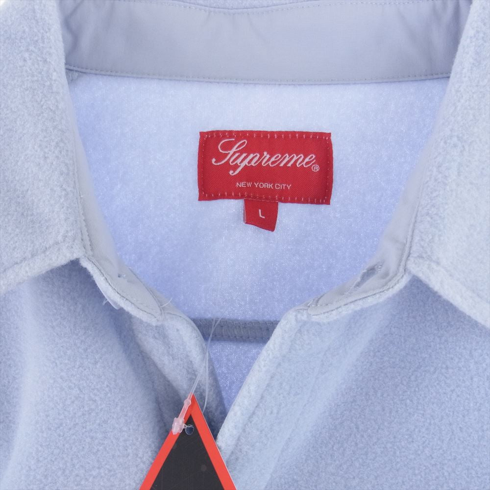 Supreme シュプリーム 21AW Polartec Shirt ポーラテック 長袖 シャツ  ライトブルー系 L【中古】