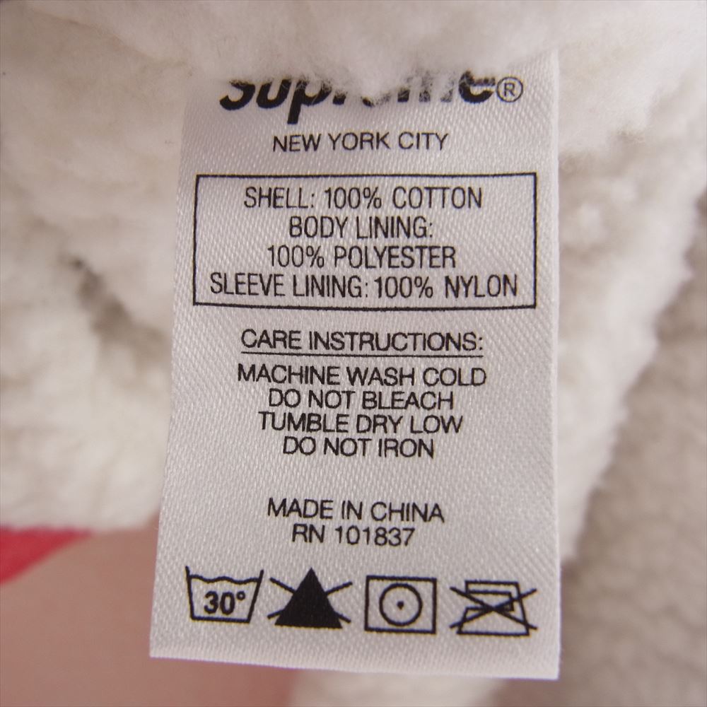 Supreme シュプリーム 18AW Sherpa Lined Denim Shirt バックロゴエンボス シェルパ 裏ボア フリースライニング デニム シャツ ジャケット レッド系 M【中古】