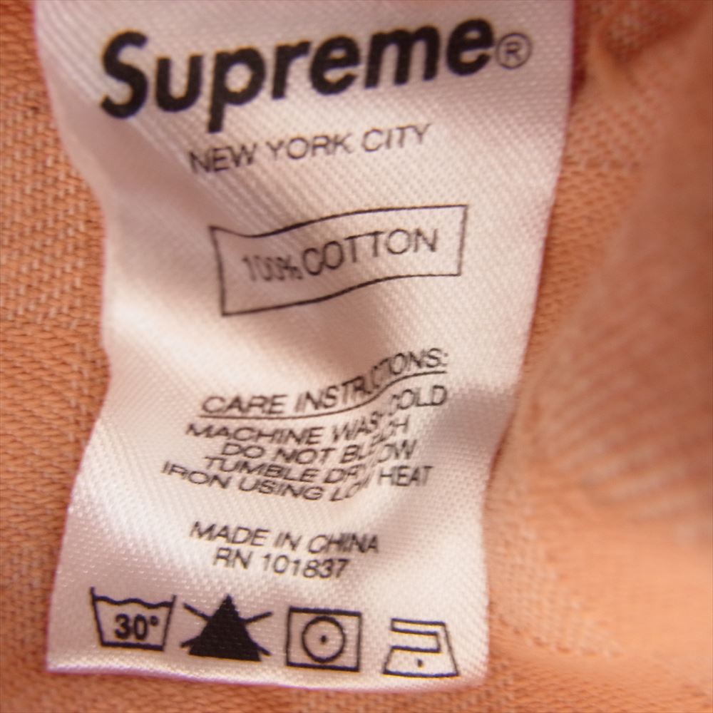 Supreme シュプリーム 18AW Checkered Denim Shirt Peach チェッカード デニム シャツ ピーチ 長袖 シャツ オレンジ系 L【中古】