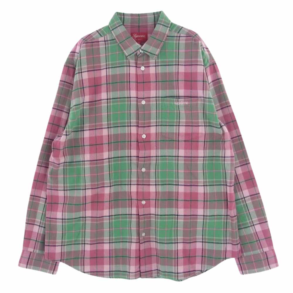 Supreme シュプリーム 22AW Plaid Flannel Shirt プレイド フランネル チェック シャツ マルチカラー系 L【中古】