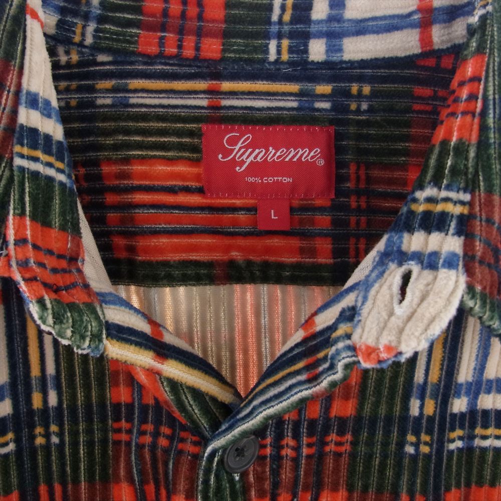 Supreme シュプリーム 22SS Corduroy Plaid Shirt コーデュロイ プレイド チェック 長袖 シャツ マルチカラー系 L【美品】【中古】