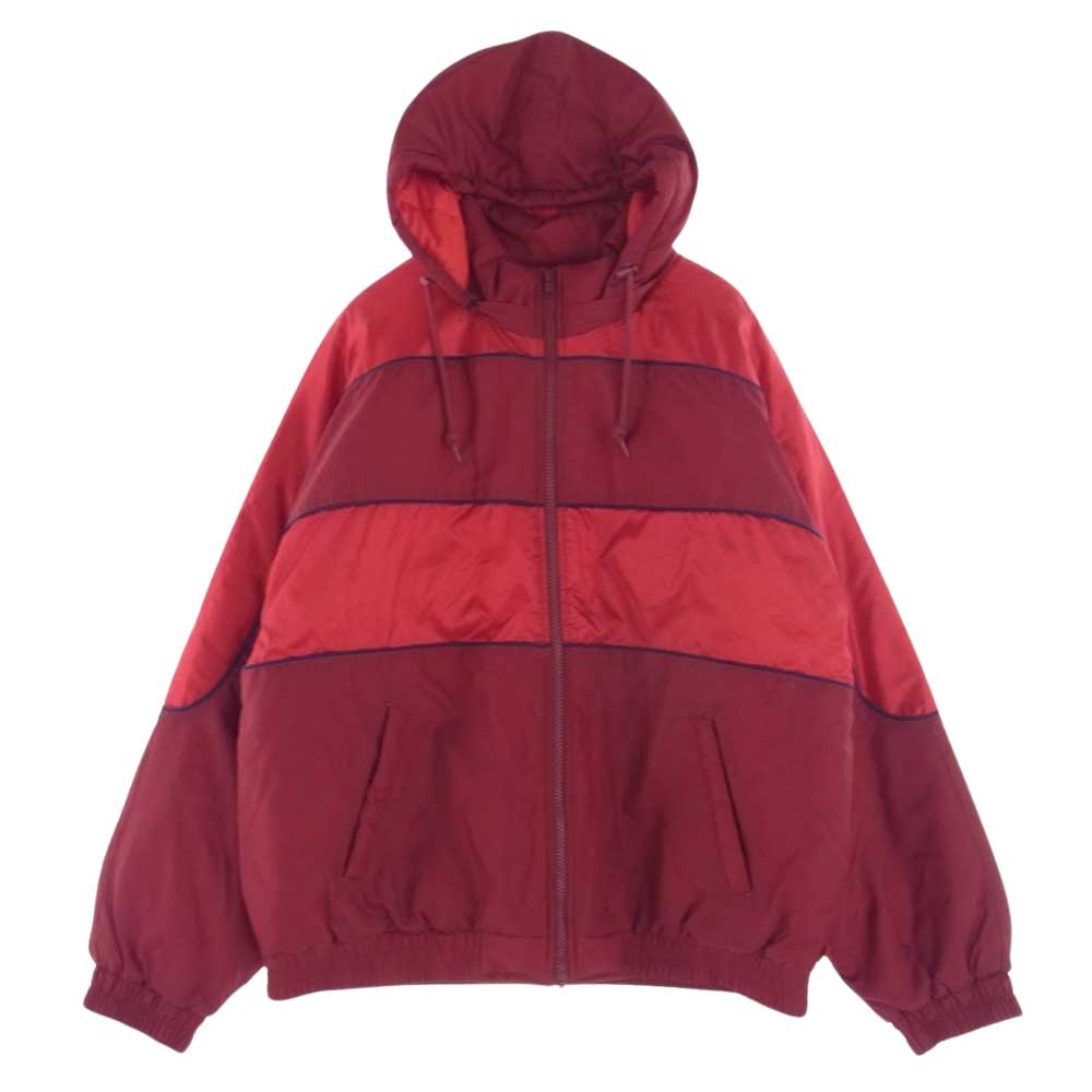 Supreme シュプリーム 19AW Sports Piping Puffy Jacket スポーツ パイピング パフィー 中綿 フード ジャケット レッド系 L【美品】【中古】