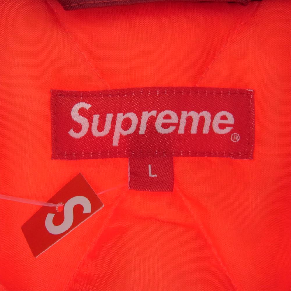 Supreme シュプリーム 19AW Sports Piping Puffy Jacket スポーツ パイピング パフィー 中綿 フード ジャケット レッド系 L【美品】【中古】