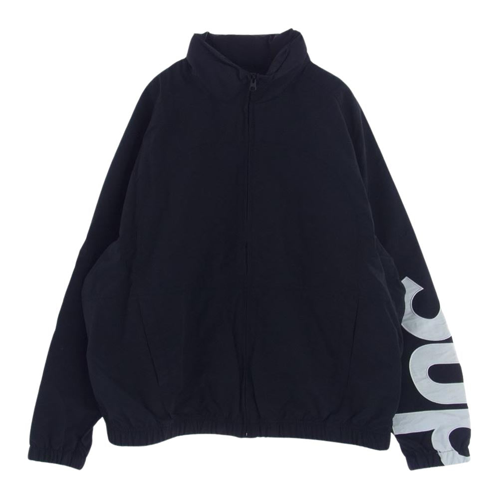 Supreme シュプリーム 21SS Spellout Track Jacket スペルアウト アームロゴ フルジップ トラックジャケット ブラック系 L【中古】