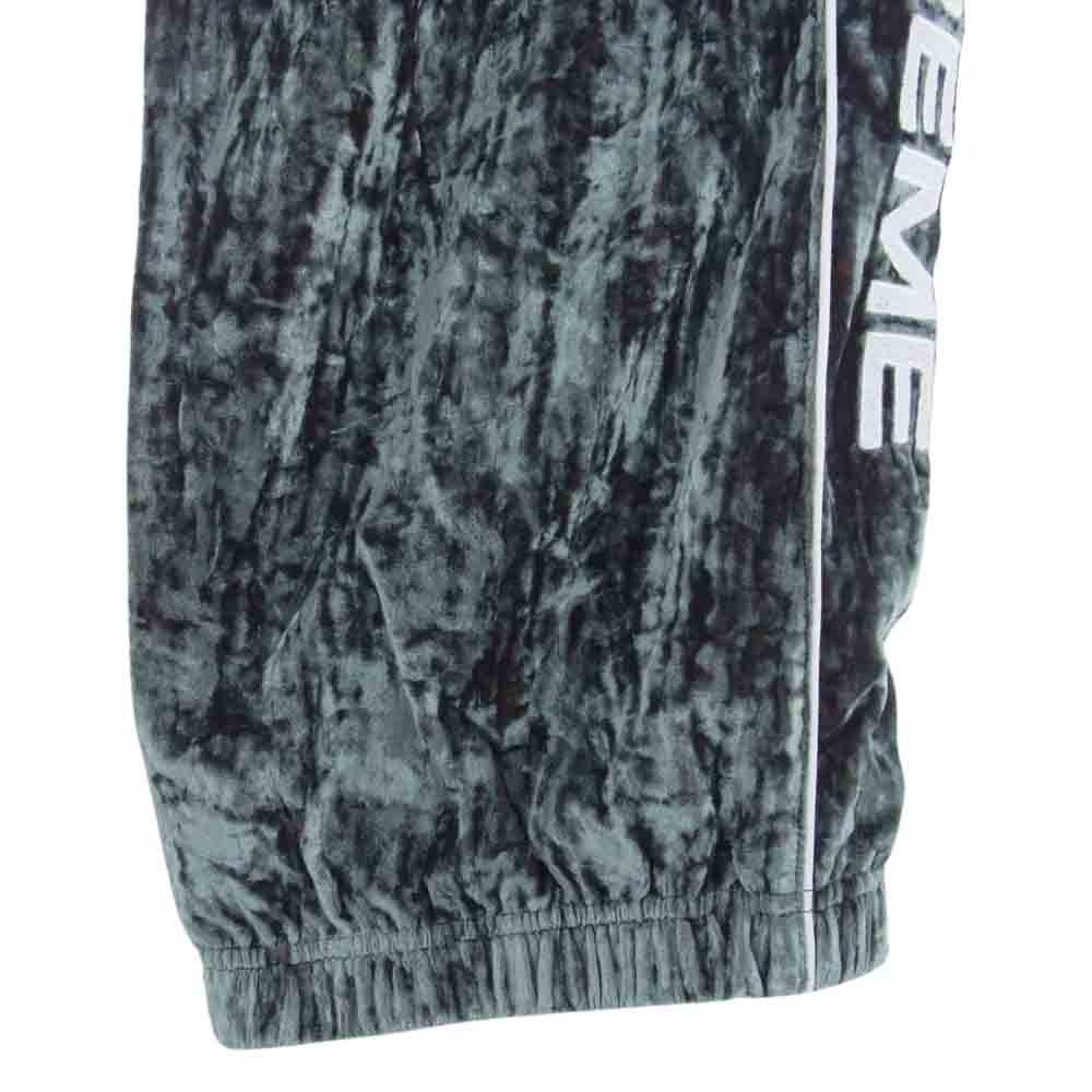 Supreme シュプリーム Crushed Velvet Track Pant クラッシュ ベルベット トラックパンツ グリーン系 M【中古】