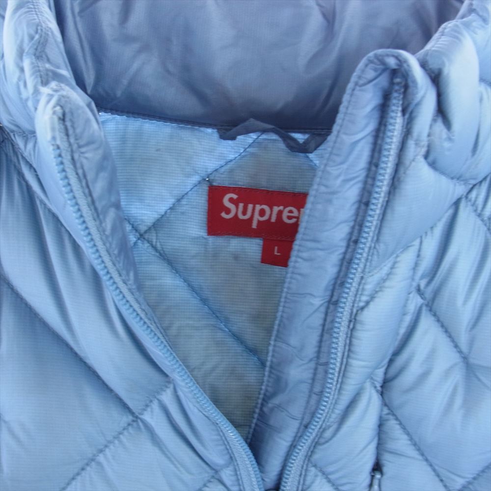 Supreme シュプリーム 22SS Spellout Quilted Down スペルアウト キルティング ダウンジャケット ライトブルー系 L【中古】