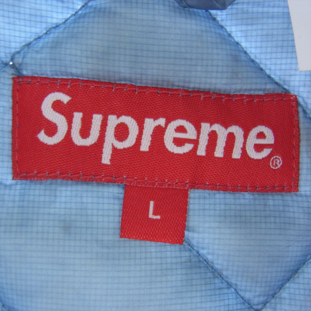 Supreme シュプリーム 22SS Spellout Quilted Down スペルアウト キルティング ダウンジャケット ライトブルー系 L【中古】