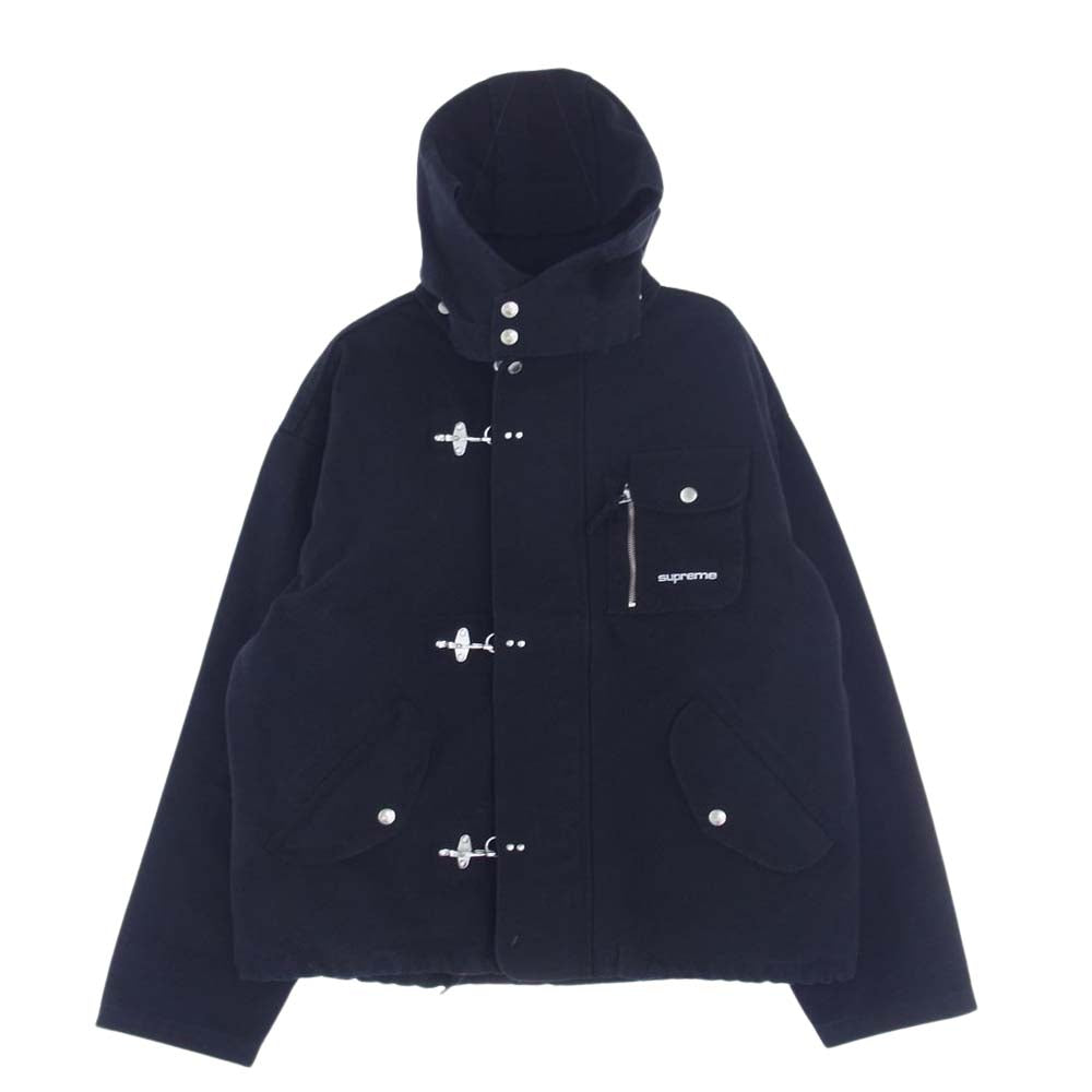 Supreme シュプリーム 23SS Canvas Clip Jacket フーデッド キャンバス ジャケット ブラック系 L【中古】