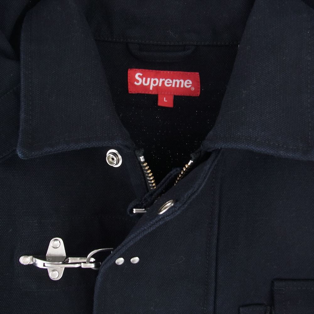 Supreme シュプリーム 23SS Canvas Clip Jacket フーデッド キャンバス ジャケット ブラック系 L【中古】
