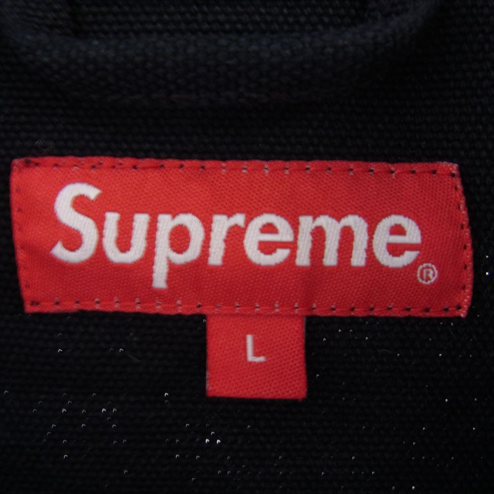 Supreme シュプリーム 23SS Canvas Clip Jacket フーデッド キャンバス ジャケット ブラック系 L【中古】