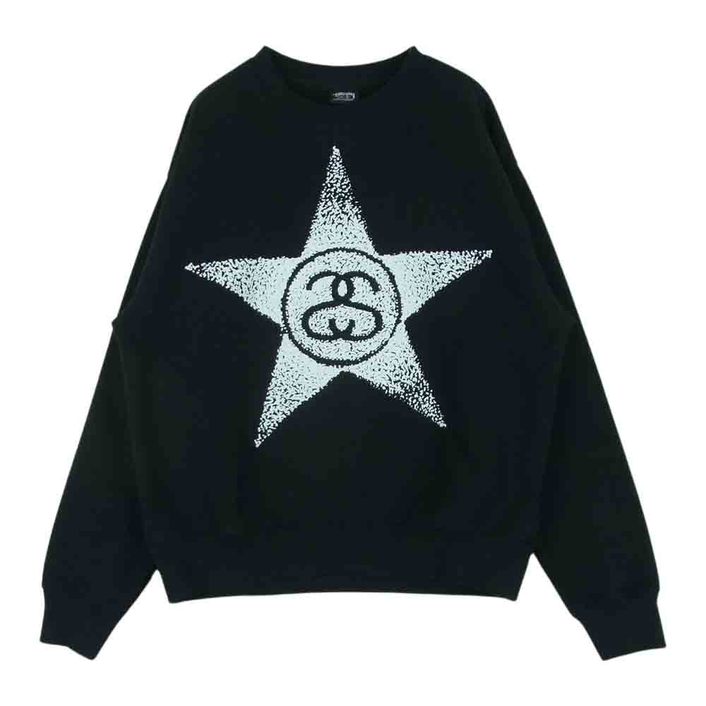 STUSSY ステューシー 1914887 STARS CREW グラフィック スター プリント スウェット トレーナー ブラック系 S【中古】