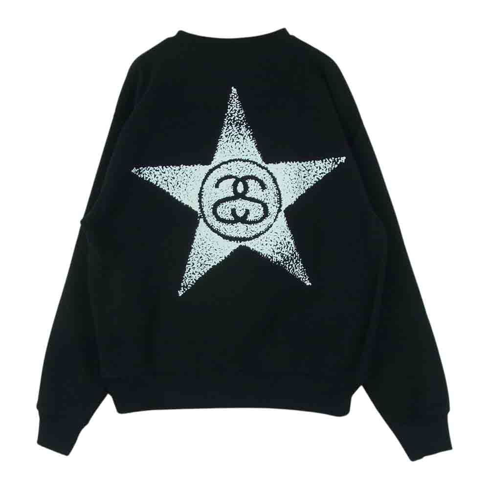 STUSSY ステューシー 1914887 STARS CREW グラフィック スター プリント スウェット トレーナー ブラック系 S【中古】