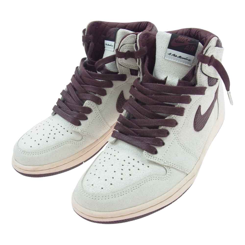 NIKE ナイキ DO7097-100 × A Ma Maniere アママニエール Air Jordan 1 エアジョーダン RETRO High OG Sail and Burgundy レトロ ハイ OG セイルアンドバーガンディ スニーカー グレー系 27cm【中古】