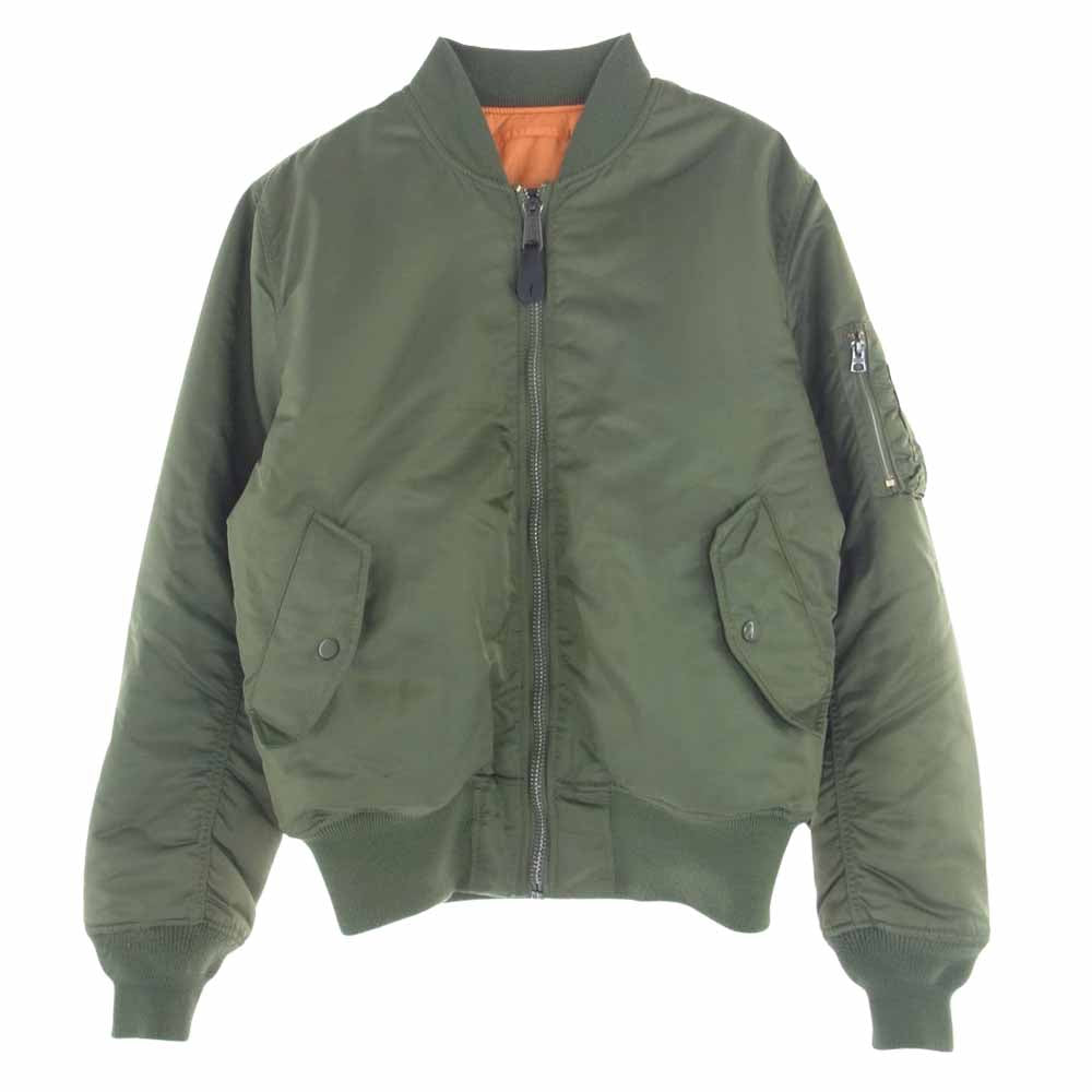 ALPHA アルファ J-82790J MA-1 フライトジャケット ナイロン 中綿 ジャケット カーキ系 M【中古】