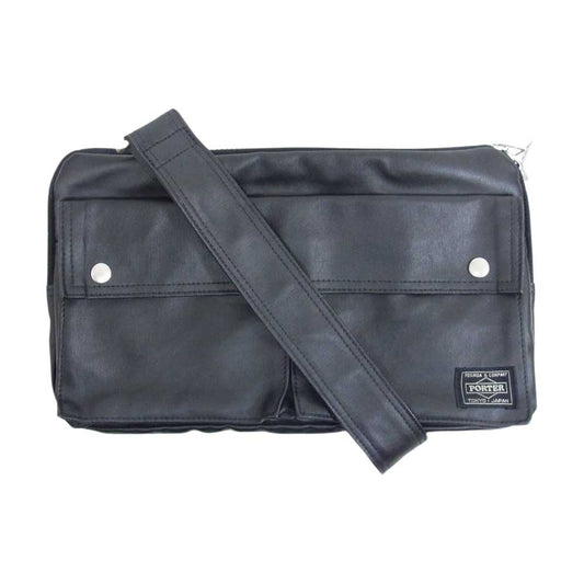 PORTER ポーター 707-07144 ウレタンコーティング フリースタイル ショルダーバッグ ブラック系【中古】