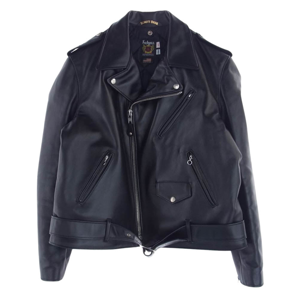 schott ショット 613UST ONESTAR ワンスター ダブルライダース レザー ジャケット ブラック系 46【中古】