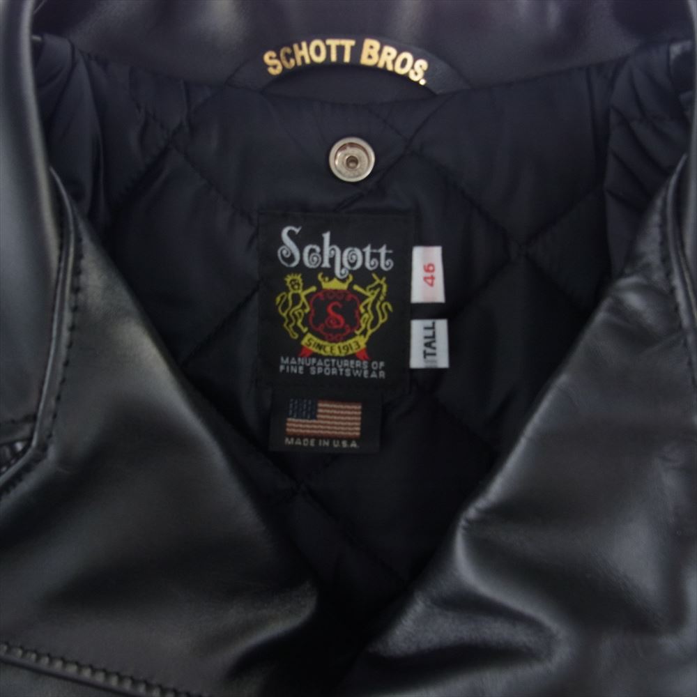 schott ショット 613UST ONESTAR ワンスター ダブルライダース レザー ジャケット ブラック系 46【中古】