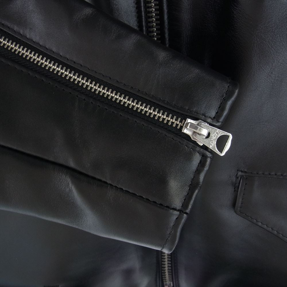 schott ショット 613UST ONESTAR ワンスター ダブルライダース レザー ジャケット ブラック系 46【中古】